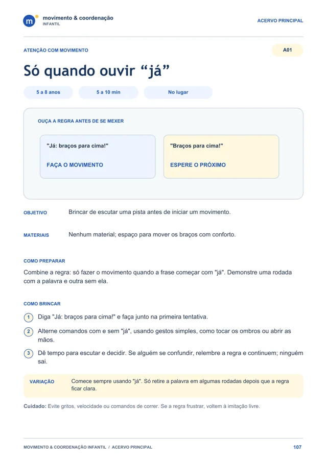 Atenção com movimento