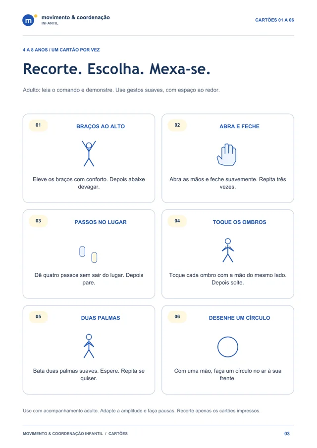 50 Cartões de Movimento