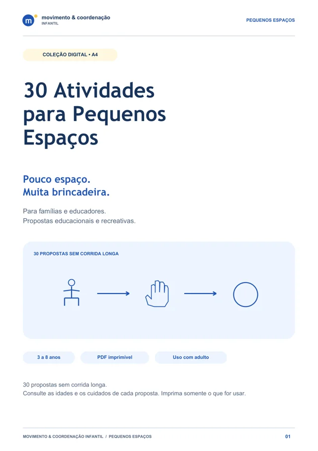 Capa real: 30 Atividades para Pequenos Espaços